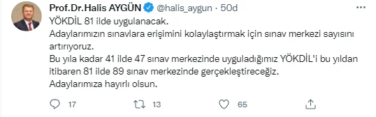 ÖSYM Başkanı duyurdu! YÖKDİL sınavı artık 81 ilde